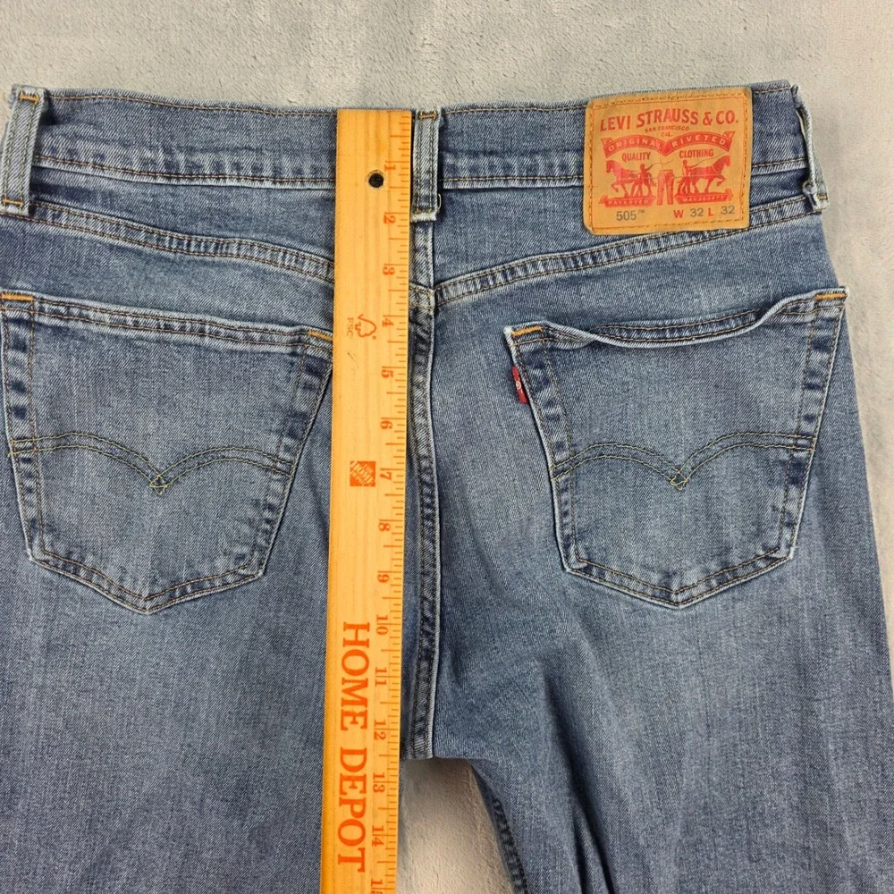 Levi's 505 Mens Regular Fit Straight Leg Blue Denim Jeans W32 L32 00505-2538
